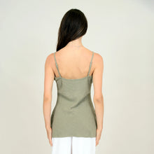 Load image into Gallery viewer, Layla Linen Blend Shoulder Strap Top-Moss
