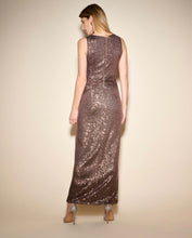 Load image into Gallery viewer, Sequin Ruffle Sleeveless Maxi Dress
