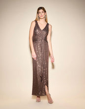 Load image into Gallery viewer, Sequin Ruffle Sleeveless Maxi Dress
